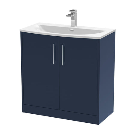 Hudson Reed Juno Floor Standing Double Door 800mm Vanity & Curved 1 Tap Hole Vitreous China Basin (1 size, 5 colours) - Brand New Bathrooms
