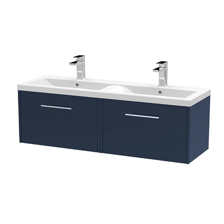 Hudson Reed Juno Wall Hung Double Drawer 1200mm Vanity & Double Vitreous China Basin (1 size, 5 colours) - Brand New Bathrooms
