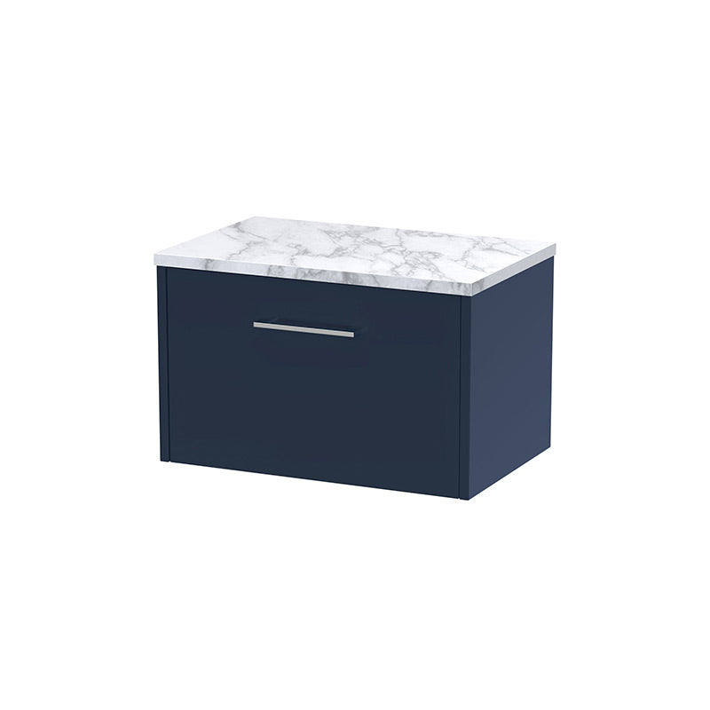 Hudson Reed Juno Wall Hung Single Drawer 600mm Vanity & Laminate Worktop (1 size, 5 colours) - Brand New Bathrooms