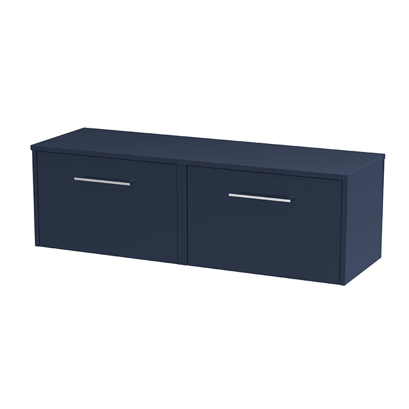 Hudson Reed Juno Wall Hung Double Drawer 1200mm Vanity & Worktop (1 size, 5 colours) - Brand New Bathrooms