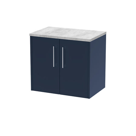 Hudson Reed Juno Wall Hung Double Door 600mm Vanity & Grey Laminate Top (1 size, 5 colours) - Brand New Bathrooms