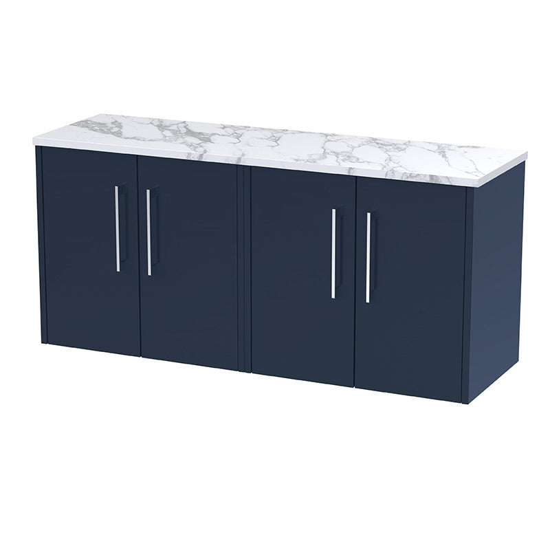Hudson Reed Juno Wall Hung Four Door 1200mm Vanity & Laminate Worktop (1 size, 5 colours) - Brand New Bathrooms