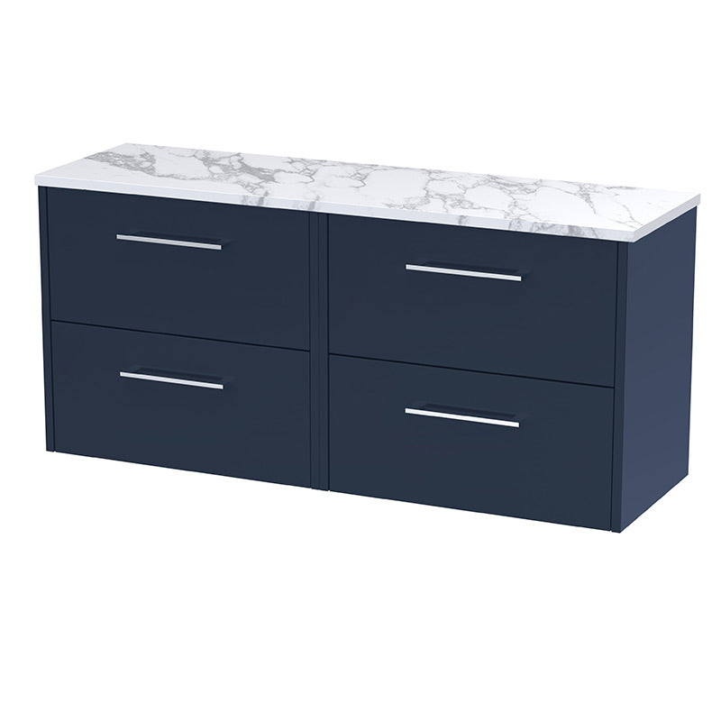 Hudson Reed Juno Wall Hung Four Drawer 1200mm Vanity & Laminate Worktop (1 size, 5 colours) - Brand New Bathrooms