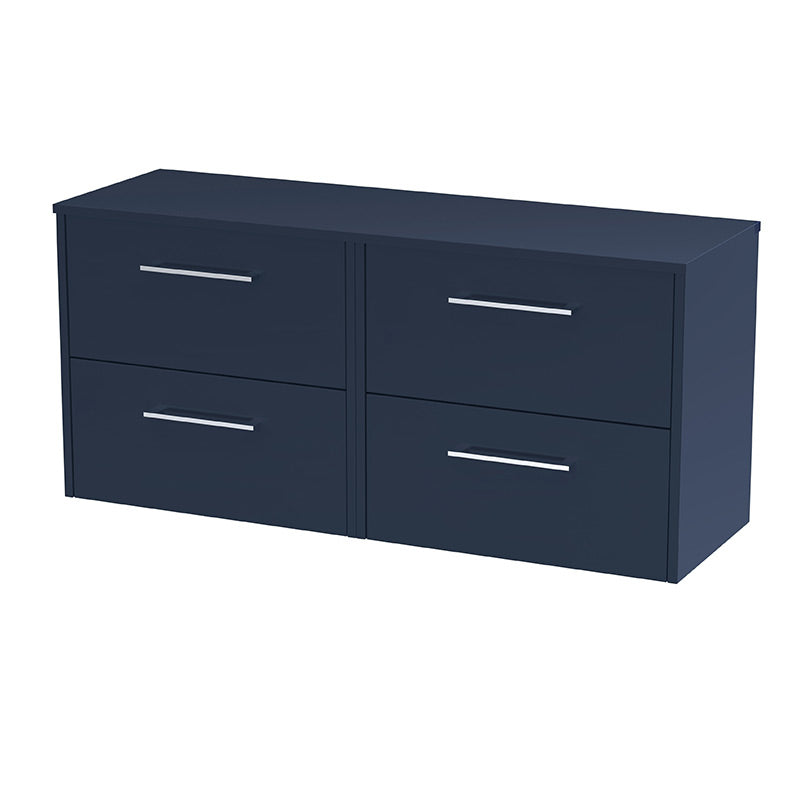 Hudson Reed Juno Wall Hung Four Drawer 1200mm Vanity & Matching Worktop (1 size, 5 colours) - Brand New Bathrooms