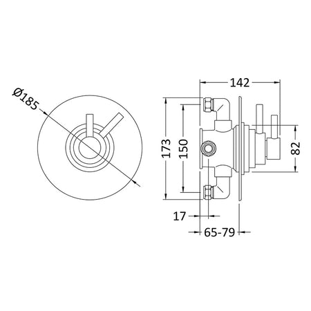 Hudson Reed Tec Dual Concealed Thermostatic Shower Valve (Chrome) - Brandnew Bathroom