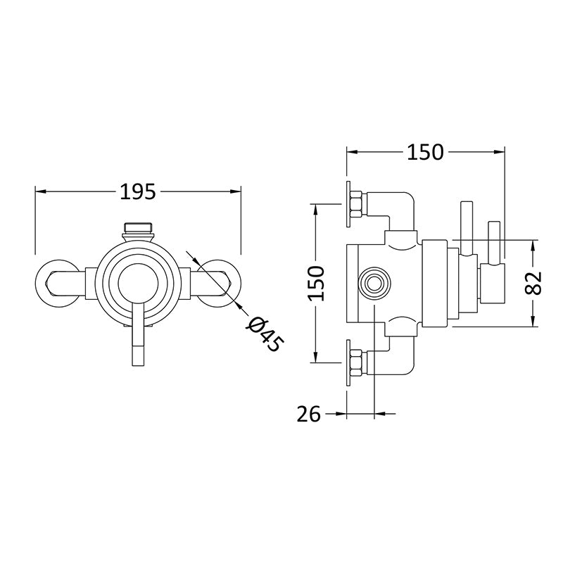Hudson Reed Tec Dual Exposed Thermostatic Shower Valve (Chrome) - Brandnew Bathroom
