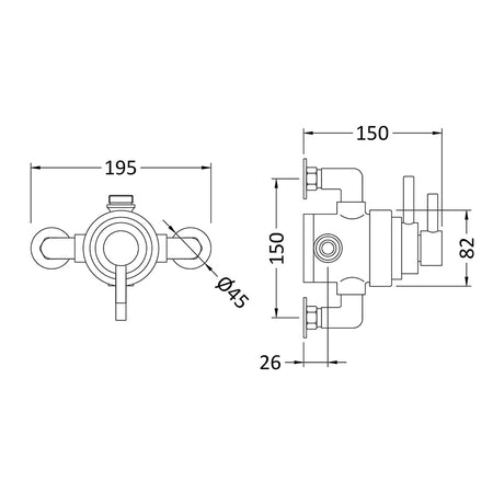 Hudson Reed Tec Dual Exposed Thermostatic Shower Valve (Chrome) - Brandnew Bathroom