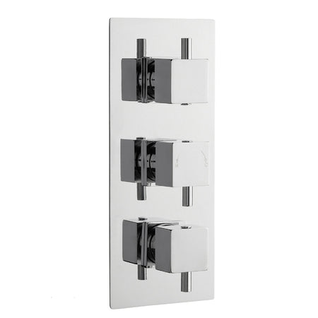 Nuie Square Showers Triple Thermostatic Shower Valve With Diverter (1 size, Chrome) - Brand New Bathrooms