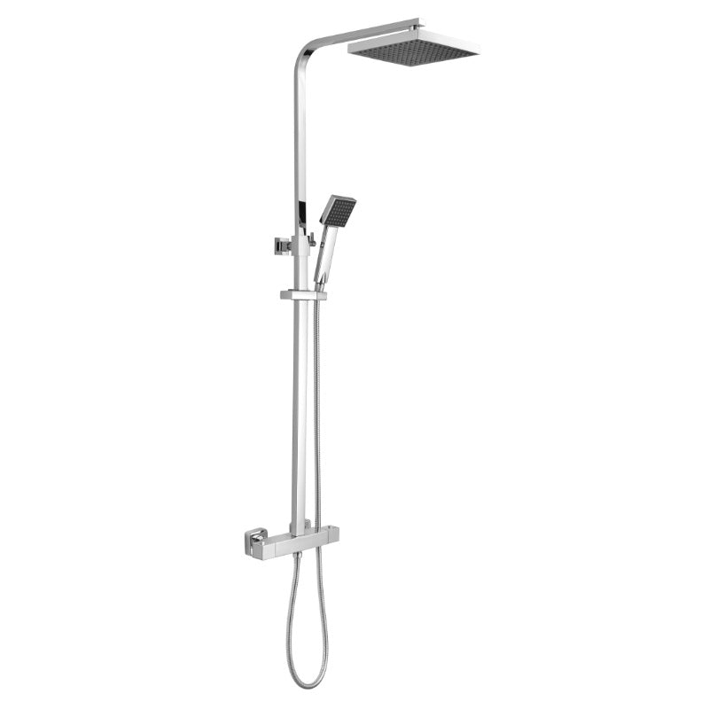 Nuie Square Shower Kits Thermostatic Bar Shower With Kit (1 size, Chrome) - Brand New Bathrooms