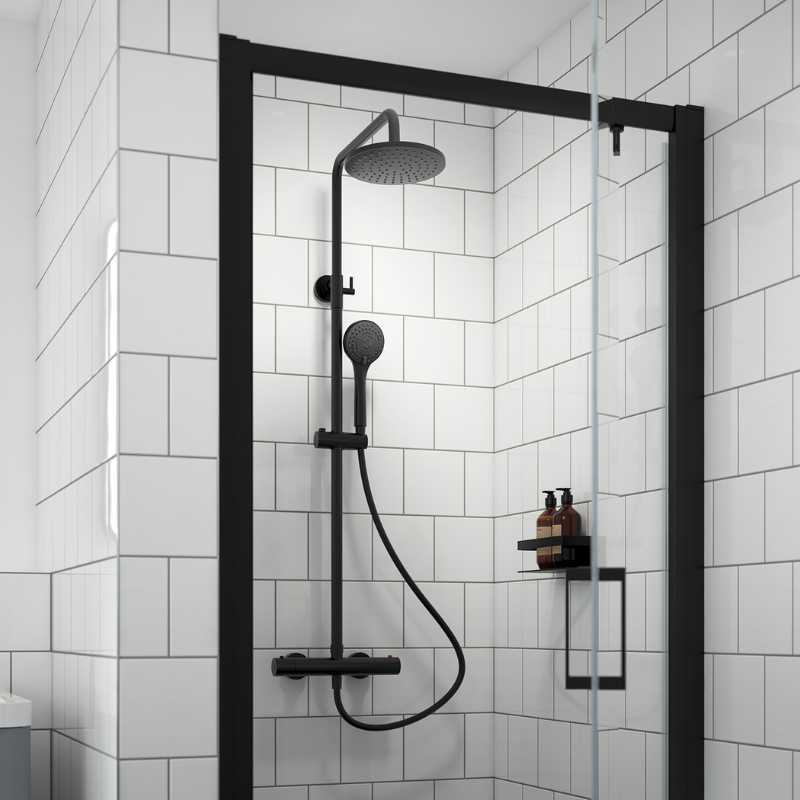Nuie Shower Kits Round Thermostatic Bar Valve & Shower Kit (1 size, 4 colours) - Brand New Bathrooms