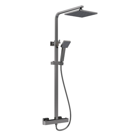 Nuie Shower Kits Square Thermostatic Bar Valve & Shower Kit (1 size, Brushed Pewter) - Brand New Bathrooms