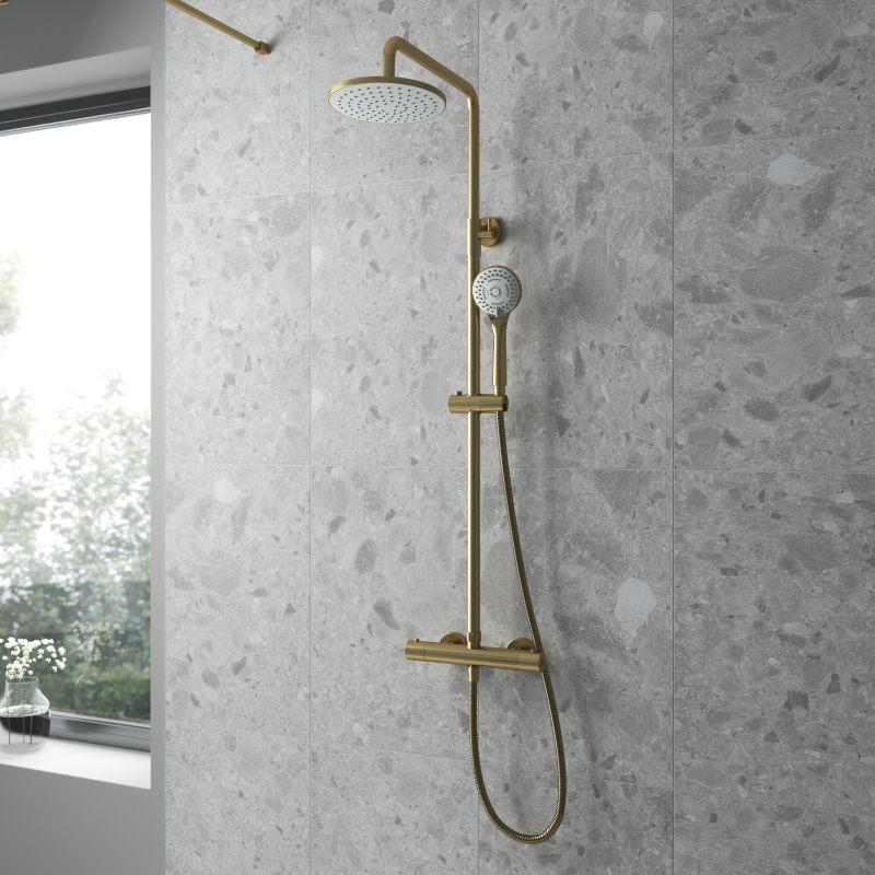 Nuie Shower Kits Round Thermostatic Bar Valve & Shower Kit (1 size, 4 colours) - Brand New Bathrooms