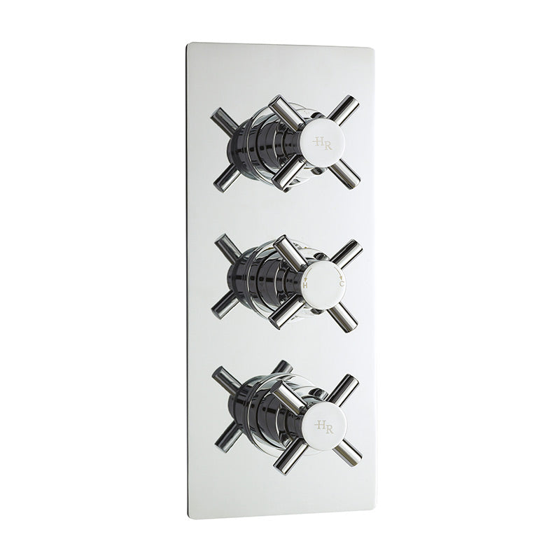 Hudson Reed Tec Crosshead Thermostatic Shower Valve With Diverter (2 sizes, Chrome) - Brandnew Bathroom
