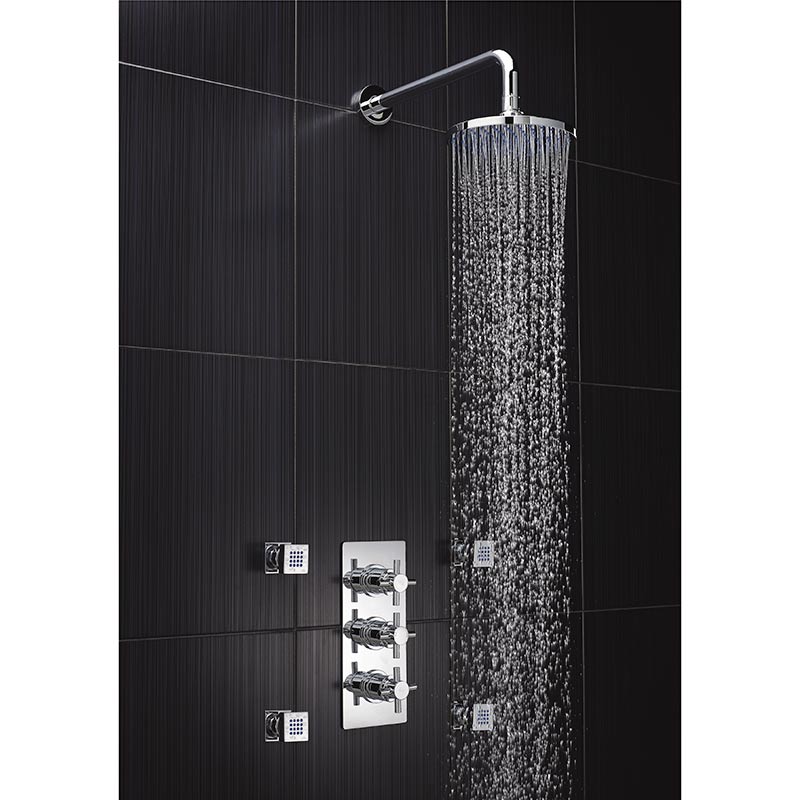 Hudson Reed Tec Crosshead Thermostatic Shower Valve (2 sizes, Chrome) - Brandnew Bathroom