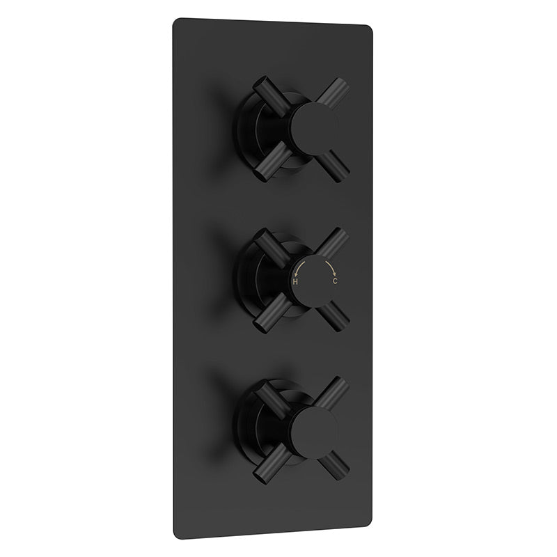 Hudson Reed Tec Crosshead Thermostatic Shower Valve With Diverter (2 sizes, Matt Black) - Brandnew Bathroom
