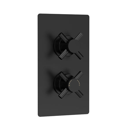 Hudson Reed Tec Crosshead Thermostatic Shower Valve With Diverter (2 sizes, Matt Black) - Brandnew Bathroom