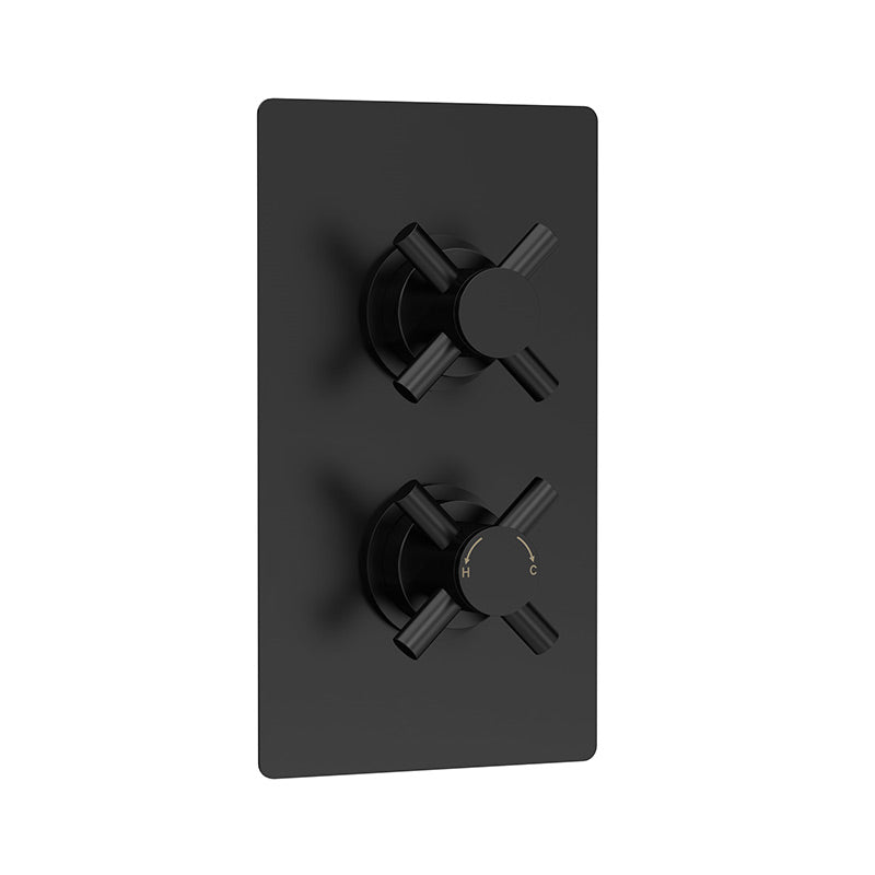 Hudson Reed Tec Crosshead Thermostatic Shower Valve (2 sizes, Matt Black) - Brandnew Bathroom