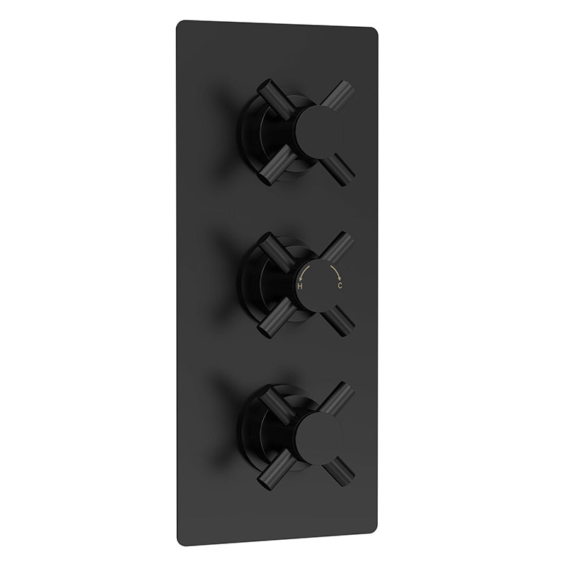 Hudson Reed Tec Crosshead Thermostatic Shower Valve (2 sizes, Matt Black) - Brandnew Bathroom