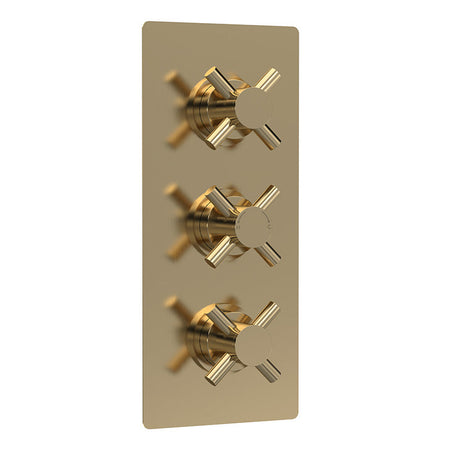 Hudson Reed Tec Crosshead Thermostatic Shower Valve With Diverter (2 sizes, Brushed Brass) - Brandnew Bathroom