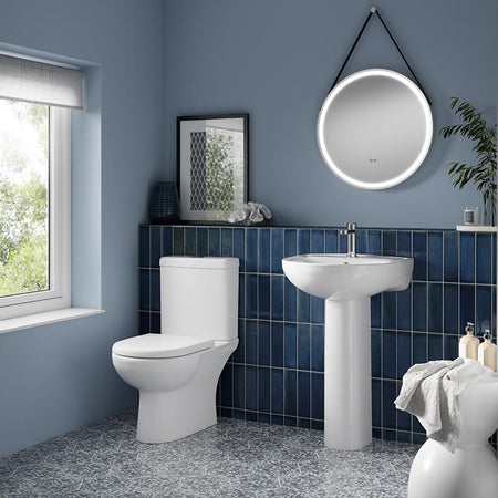 Nuie Lawton Close Coupled WC Toilet Pan & Cistern (1 size, White) - Brand New Bathrooms