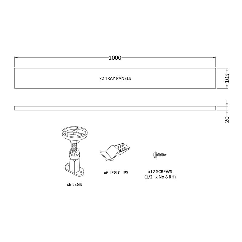 Nuie Leg Set & Plinth Kit (1000mm Plinth, White) - Brandnew Bathroom