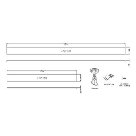 Nuie Leg Set & Plinth Kit (1700 & 1000mm Plinth, White) - Brandnew Bathroom
