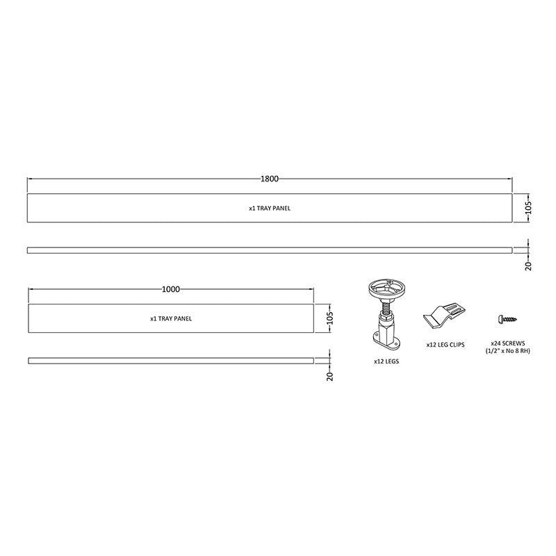Nuie Leg Set & Plinth Kit (1700 & 1000mm Plinth, White) - Brandnew Bathroom