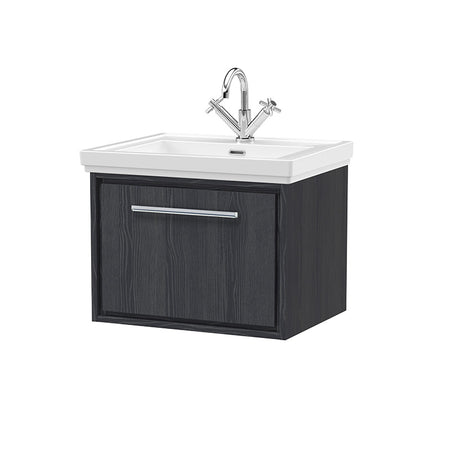 Hudson Reed Lille Wall Hung Single Drawer 600mm Vanity with Fireclay Basin & 1 Tap Hole (1 size, 3 colours) - Brand New Bathrooms