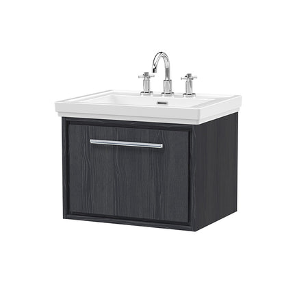 Hudson Reed Lille Wall Hung Single Drawer 600,, Vanity with 3 tap hole Fireclay Basin (1 size, 3 colours) - Brand New Bathrooms