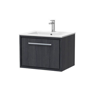 Hudson Reed Lille Wall Hung Single Drawer 600mm Vanity with 1 tap hole Fireclay Basin (1 size, 3 colours) - Brand New Bathrooms