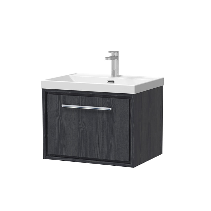 Hudson Reed Lille Wall Hung Single Drawer 600mm Vanity with 1 Tap Hole Vitreous China Basin (1 size, 3 colours) - Brand New Bathrooms