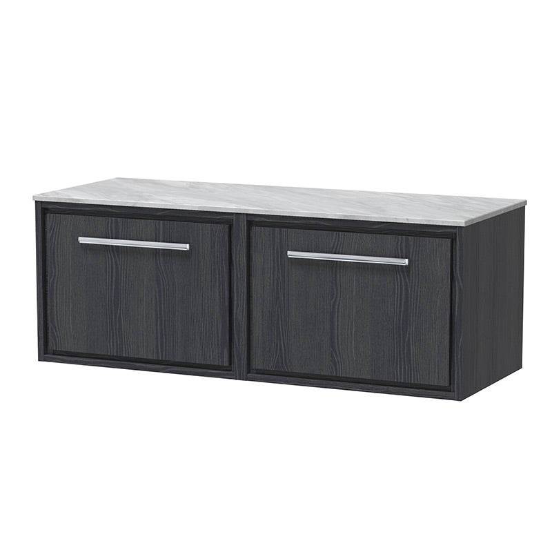 Hudson Reed Lille Wall Hung Single Drawer 1200mm Vanity with Marble Worktop (1 size, 3 colours) - Brand New Bathrooms