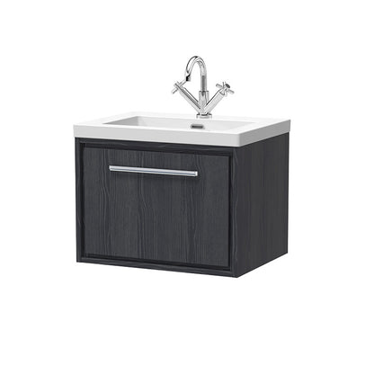 Hudson Reed Lille Wall Hung Single Drawer 600mm Vanity with 1 tap hole Fireclay Basin (1 size, 3 colours) - Brand New Bathrooms