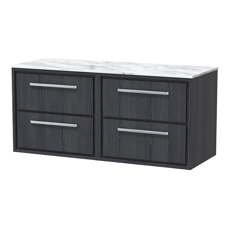 Hudson Reed Lille Wall Hung Four Drawer 1200mm Vanity with Marble Worktop (1 size, 3 colours) - Brand New Bathrooms