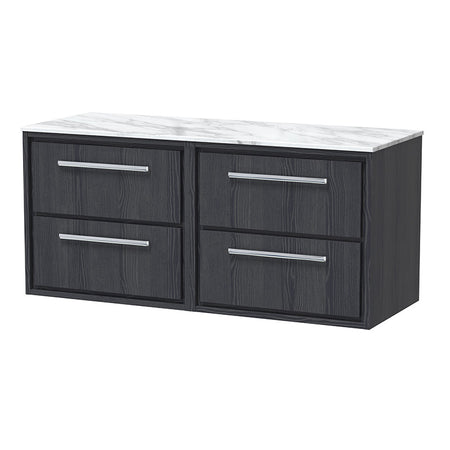 Hudson Reed Lille Wall Hung Four Drawer 1200mm Vanity with Marble Worktop (1 size, 3 colours) - Brand New Bathrooms