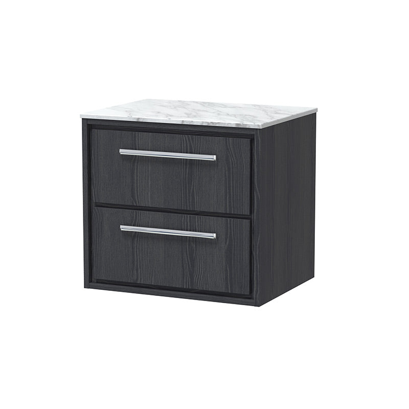 Hudson Reed Lille Wall Hung Double Drawer 600mm Vanity with Marble Worktop (1 size, 3 colours) - Brand New Bathrooms