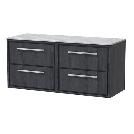 Hudson Reed Lille Wall Hung Four Drawer 1200mm Vanity with Marble Worktop (1 size, 3 colours) - Brand New Bathrooms