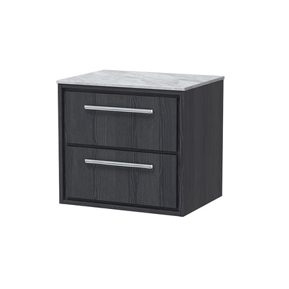 Hudson Reed Lille Wall Hung Double Drawer 600mm Vanity with Marble Worktop (1 size, 3 colours) - Brand New Bathrooms