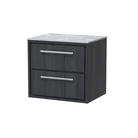 Hudson Reed Lille Wall Hung Double Drawer 600mm Vanity with Marble Worktop (1 size, 3 colours) - Brand New Bathrooms