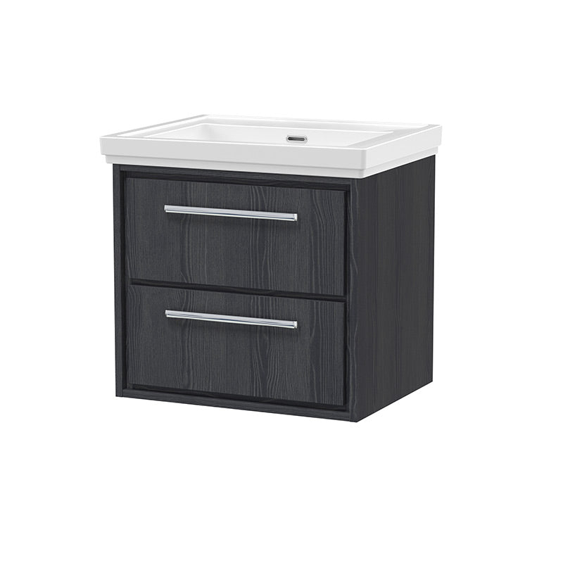 Hudson Reed Lille Wall Hung Double Drawer Vanity with Fireclay Basin (1 size, 3 colours) - Brand New Bathrooms