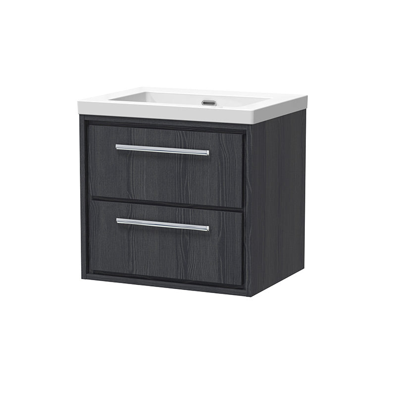 Hudson Reed Lille Wall Hung Double Drawer 600mm Vanity with Fireclay Basin (1 size, 3 colours) - Brand New Bathrooms