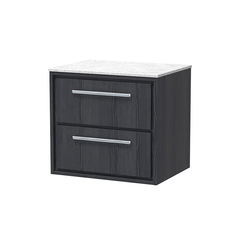 Hudson Reed Lille Wall Hung Double Drawer 600mm Vanity with Marble Worktop (1 size, 3 colours) - Brand New Bathrooms