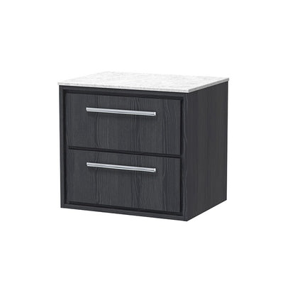 Hudson Reed Lille Wall Hung Double Drawer 600mm Vanity with Marble Worktop (1 size, 3 colours) - Brand New Bathrooms