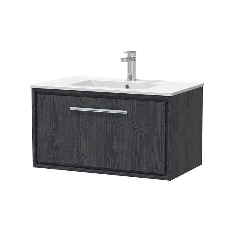 Hudson Reed Lille Wall Hung Single Drawer 800mm Vanity with 1 tap hole Vitreous China Basin (1 size, 3 colours) - Brand New Bathrooms