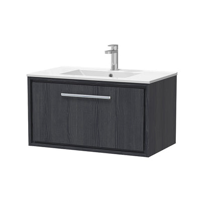 Hudson Reed Lille Wall Hung Single Drawer 800mm Vanity with 1 tap hole Vitreous China Basin (1 size, 3 colours) - Brand New Bathrooms