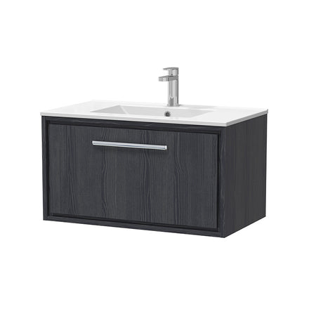 Hudson Reed Lille Wall Hung Single Drawer 800mm Vanity with 1 tap hole Vitreous China Basin (1 size, 3 colours) - Brand New Bathrooms