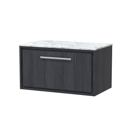 Hudson Reed Lille Wall Hung Single Drawer 800mm Vanity with Marble Worktop (1 size, 3 colours) - Brand New Bathrooms