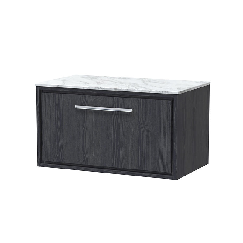 Hudson Reed Lille Wall Hung Single Drawer 800mm Vanity with Marble Worktop (1 size, 3 colours) - Brand New Bathrooms