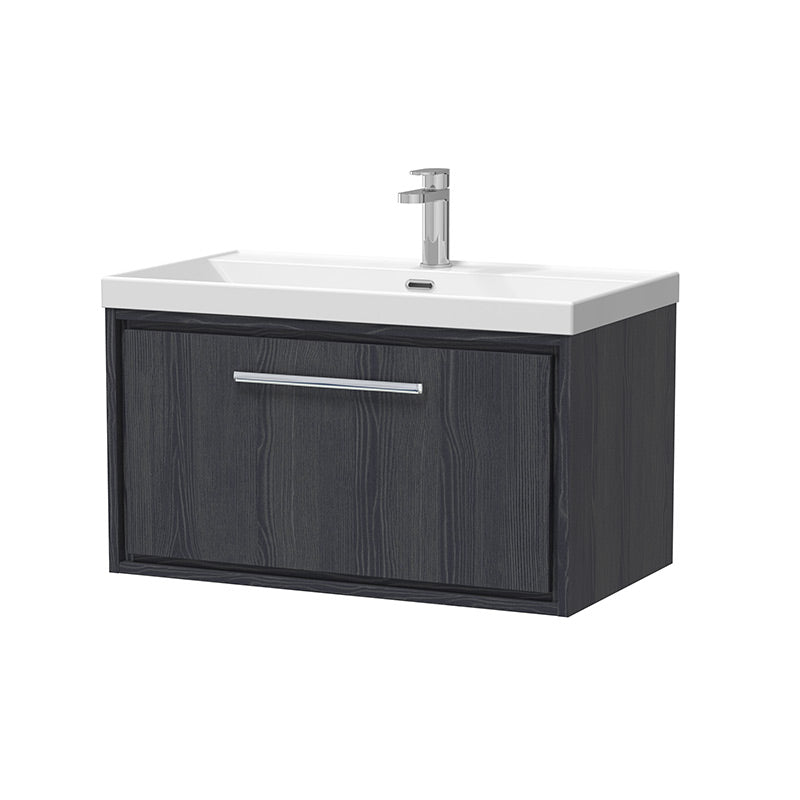 Hudson Reed Lille Wall Hung Single Drawer 800mm Vanity with 1 tap hole Vitreous China Basin (1 size, 3 colours) - Brand New Bathrooms
