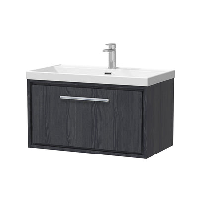 Hudson Reed Lille Wall Hung Single Drawer 800mm Vanity with 1 tap hole Vitreous China Basin (1 size, 3 colours) - Brand New Bathrooms